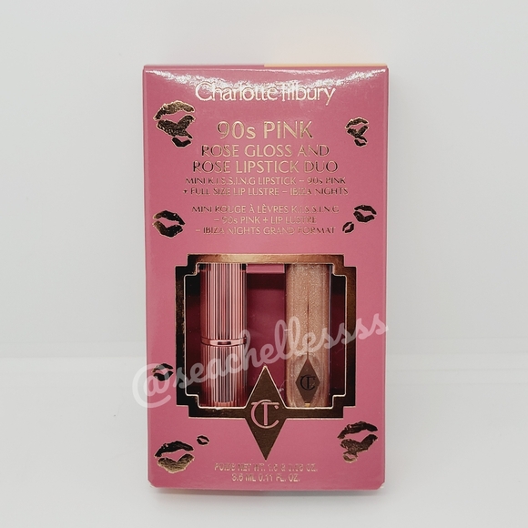 Charlotte Tilbury 90s Pink Rose Gloss + Rose Lipstick Duo | Brand New in Box - Picture 3 of 5